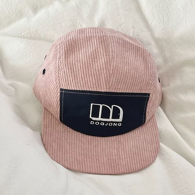 Panel Baseball Cap Corduroy Lettering Embroidered