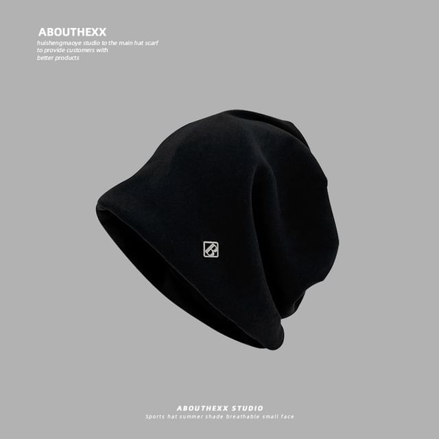 Letter B Plate Slouchy Metal Beanie