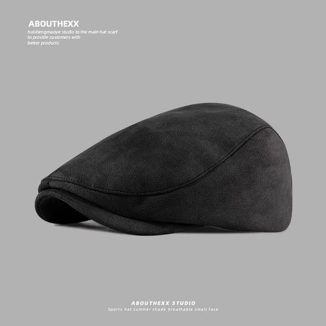 Flat Faux Suede Cap