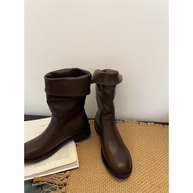 Sample Faux Suede Mid Calf Boots