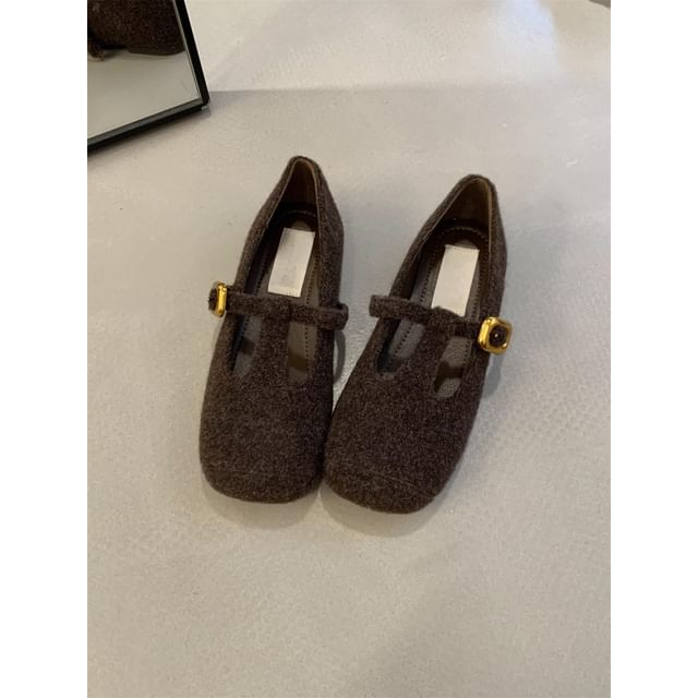 Sample Plain T-Strap Flats