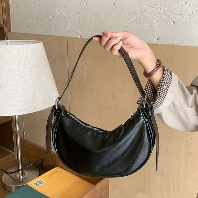 Wholesale Sample Bag Crescent Leather Faux Shoulder