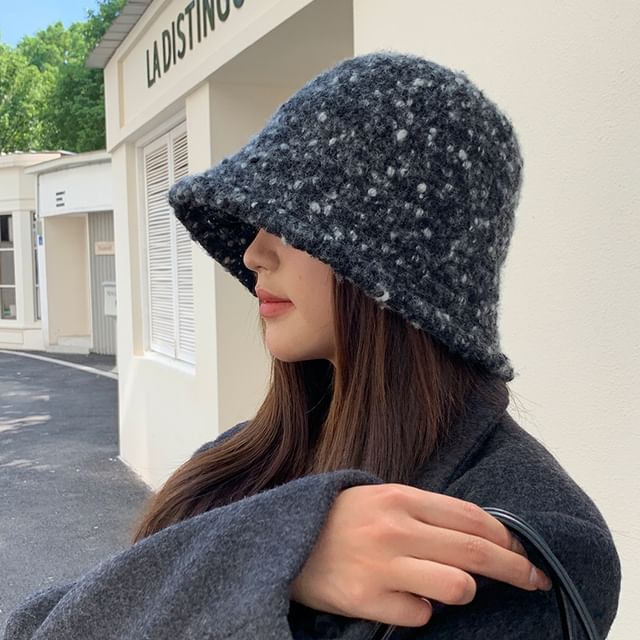 Hat Knit Bucket Melange