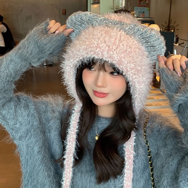 Wool Hat Trapper Ear Cat
