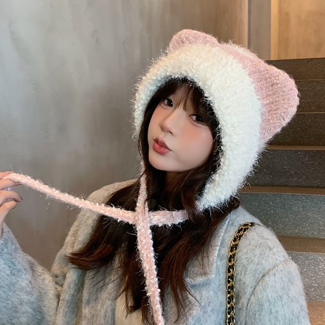 Wool Hat Trapper Ear Cat