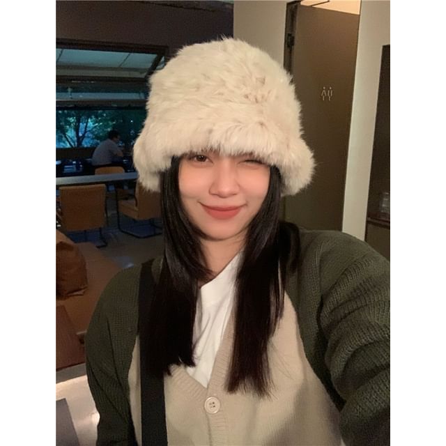 Star Plain Hat / Faux Bucket Fur