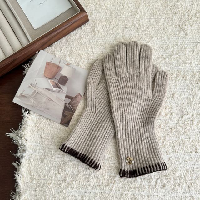Großhandelsmuster gerippte Handschuhe mit Strickbündchen