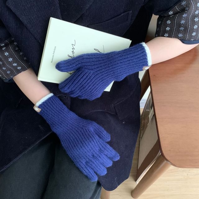 Großhandelsmuster Strickhandschuhe Touchscreen Zweifarbig