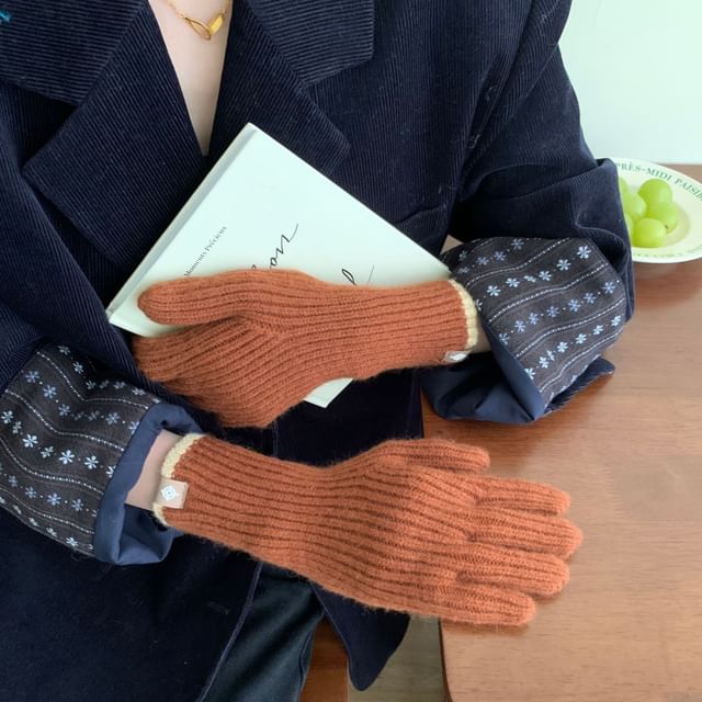 Großhandelsmuster Strickhandschuhe Touchscreen Zweifarbig