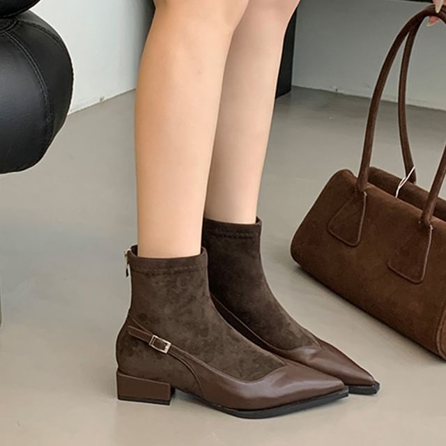 Sample Low Heel Pointed Toe Short Boots