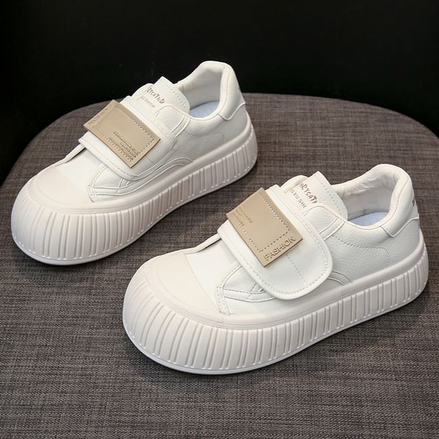Platform Hook-And-Loop Sneakers