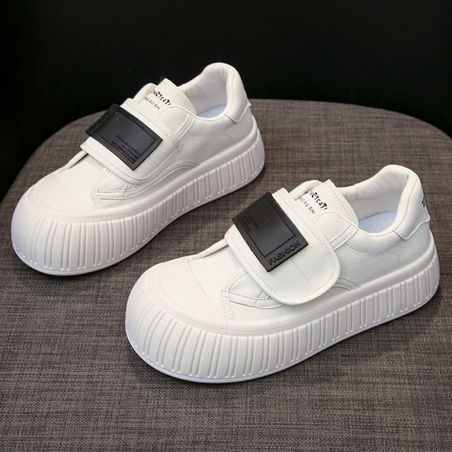 Platform Hook-And-Loop Sneakers