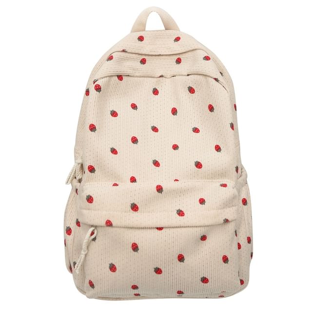 Backpack Strawberry Multi-Pocket Print