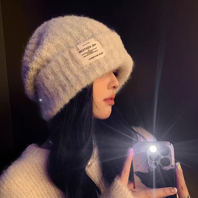 Fluffy Beanie Plain Tone / Two