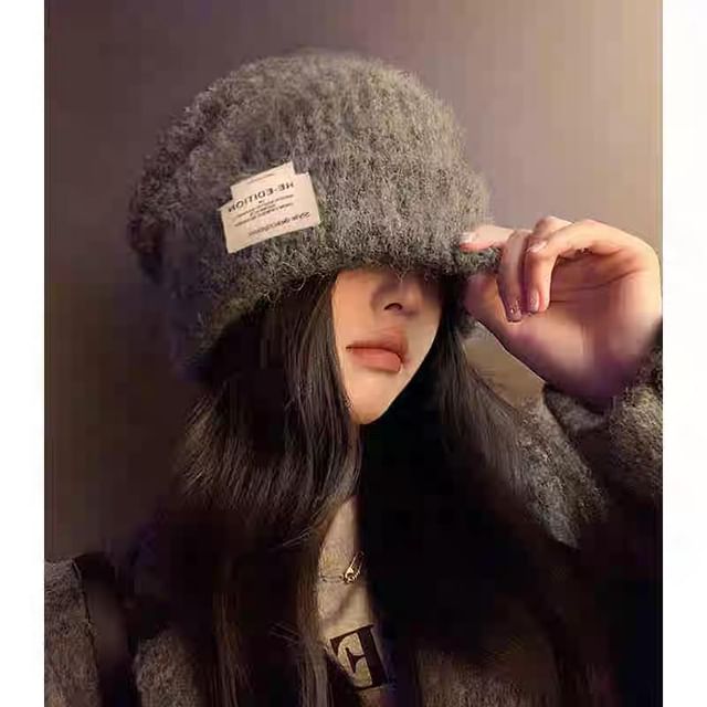 Fluffy Beanie Plain Tone / Two