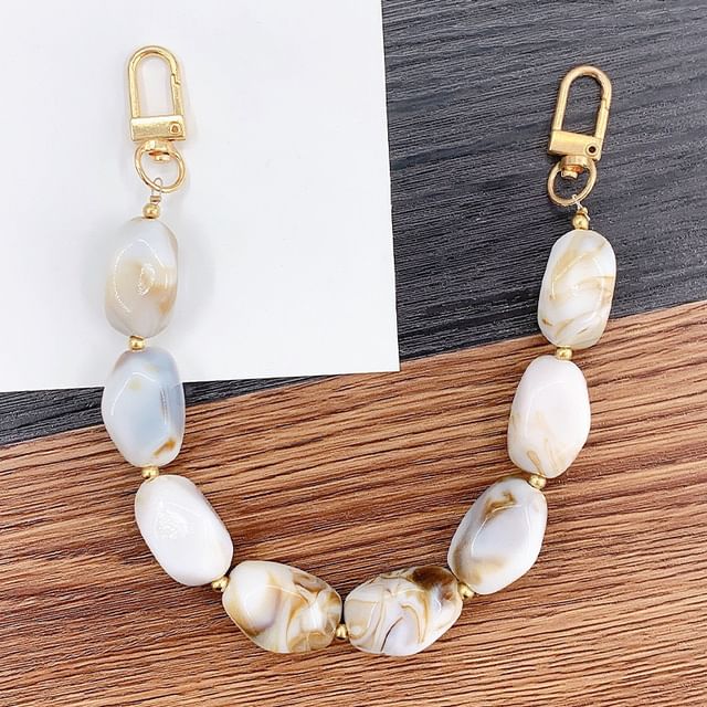 Strap Faux Phone Alloy Gemstone Bead