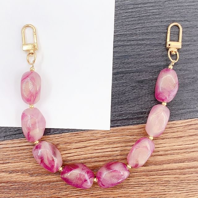 Strap Faux Phone Alloy Gemstone Bead