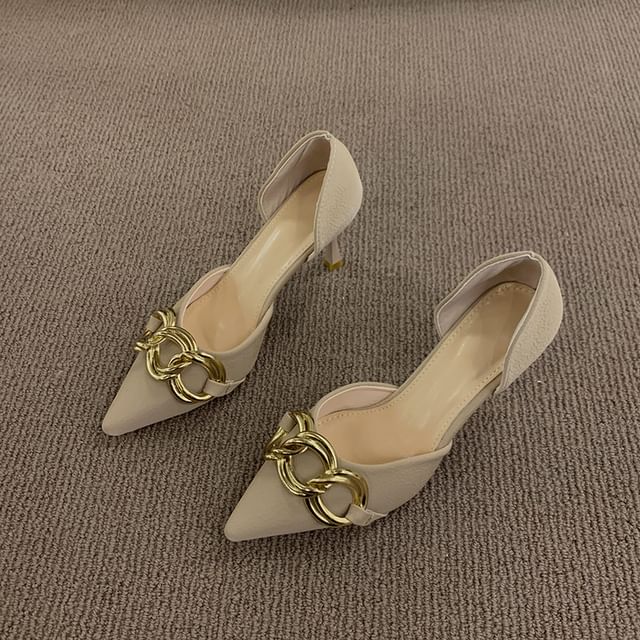 Sample Stiletto Pointed Toe Chained D'Orsay Pumps