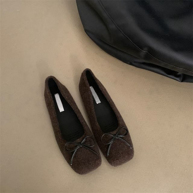 Sample Square Toe Bow Accent Flats