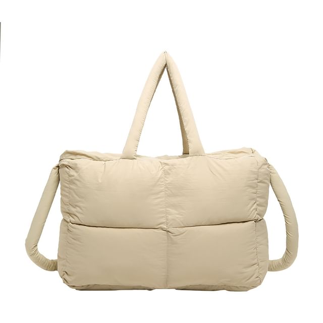 Tote Crossbody Puffer Bag Plain