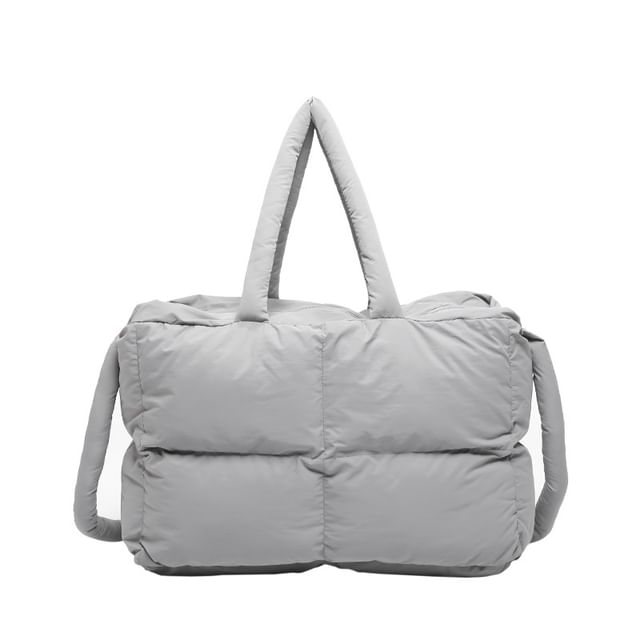 Tote Crossbody Puffer Bag Plain
