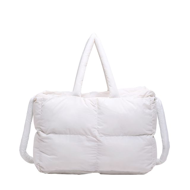 Tote Crossbody Puffer Bag Plain