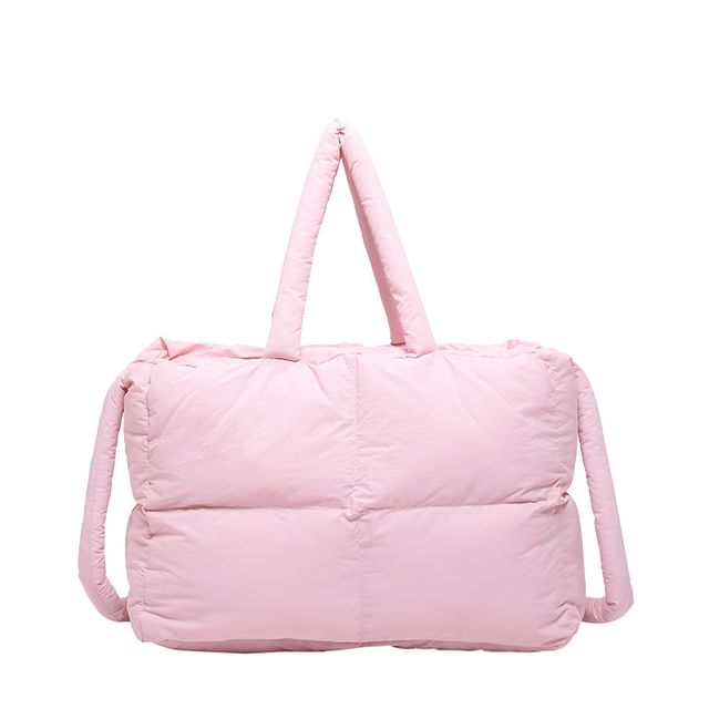Tote Crossbody Puffer Bag Plain