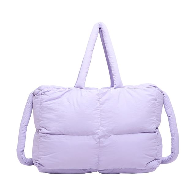 Tote Crossbody Puffer Bag Plain