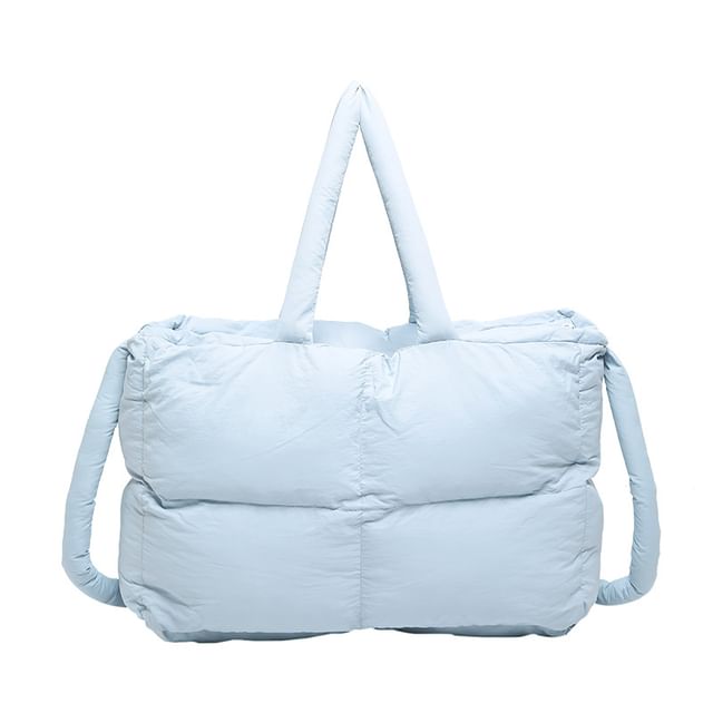 Tote Crossbody Puffer Bag Plain