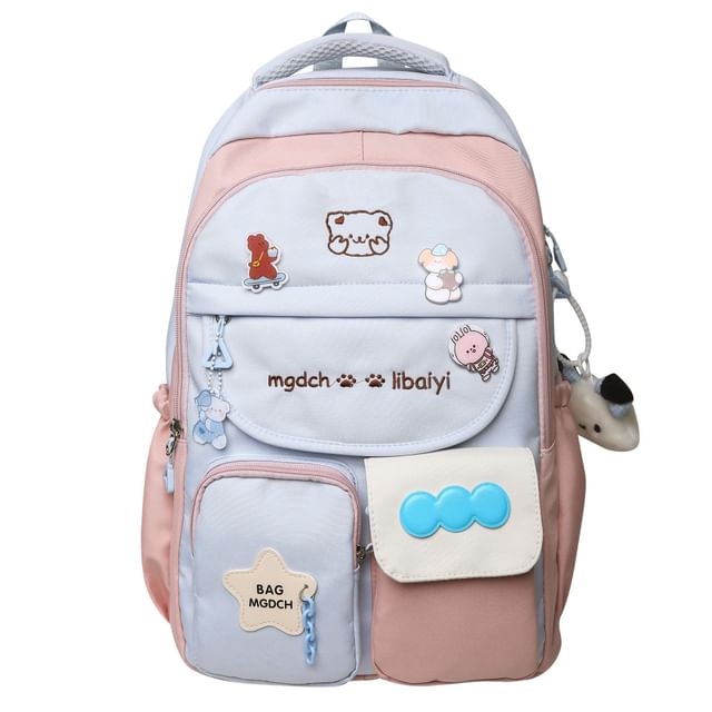 Sample Cartoon Embroidered Nylon Backpack / Tote Bag