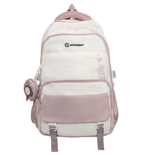 Wholesale Sample Set: Lettering Buckled Nylon Backpack + Coin Purse