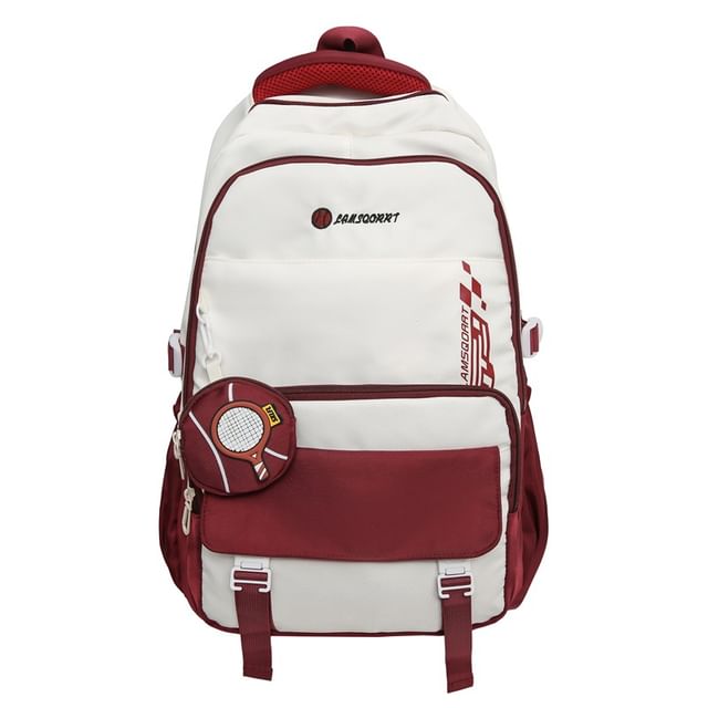 Sample Set: Lettering Buckled Nylon Backpack + Coin Purse