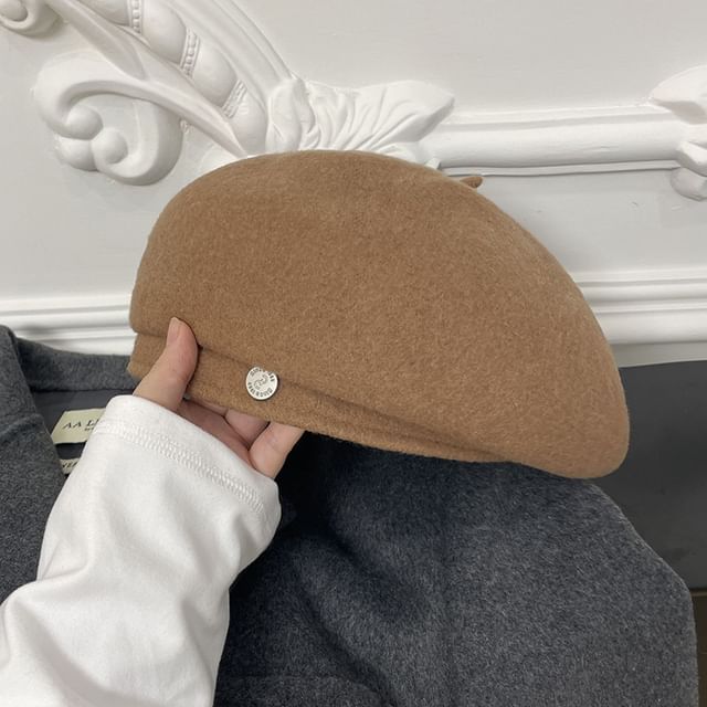 Hat Wool Beret Disc Metal