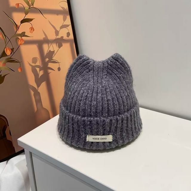 Knit Beanie Applique Lettering