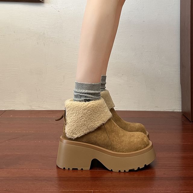 SamplePlatform Plain Fleece Lined Ankle Boots