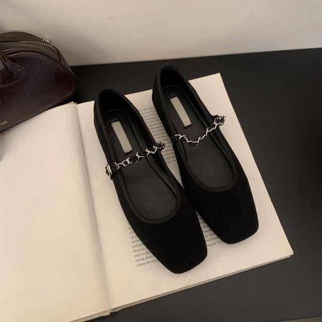 SampleSquare Toe Chained Mary Jane Shoes
