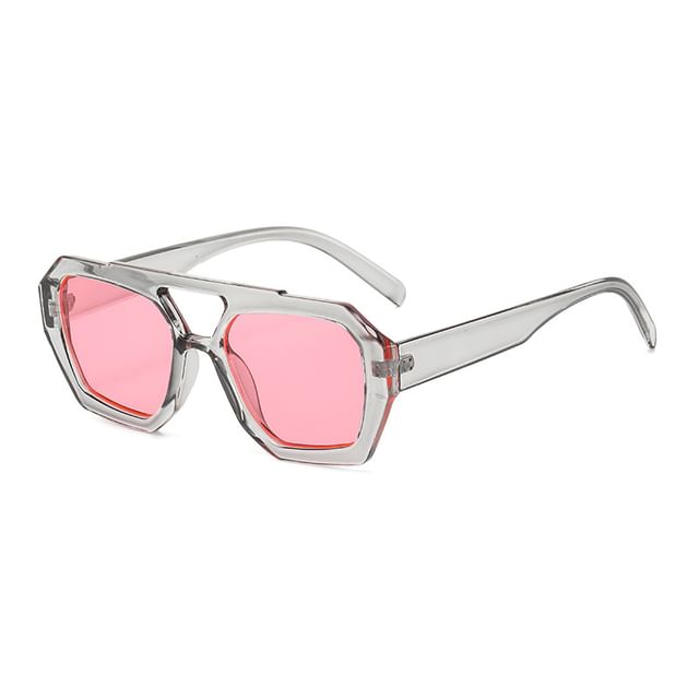 Double Bridge Geometric Sunglasses