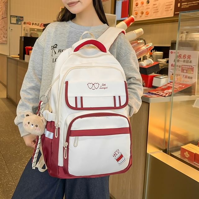 Sample Cartoon Print Nylon Laptop Backpack / Bag Charm / Set