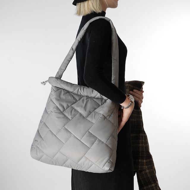 Sample Plain Drawstring Quilted Tote Bag