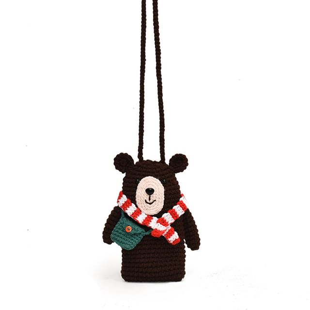 Sample Bear Knit Mobile Phone Crossbody Bag