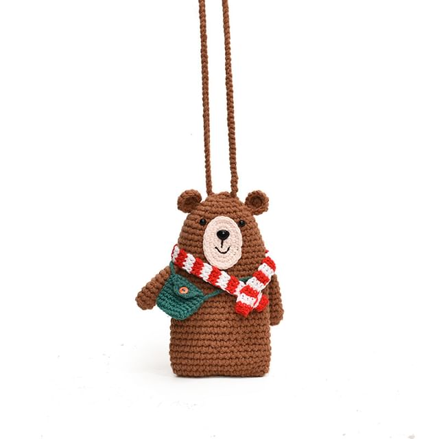 Sample Bear Knit Mobile Phone Crossbody Bag
