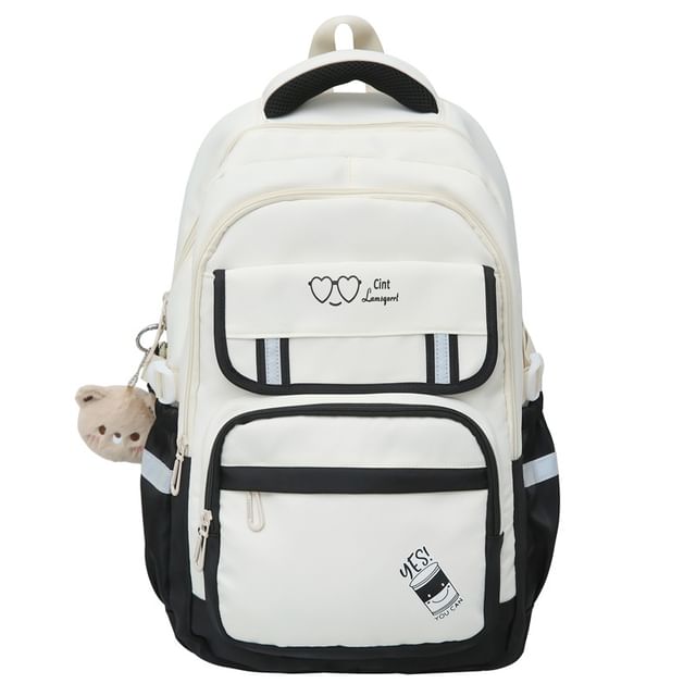Sample Cartoon Print Nylon Laptop Backpack / Bag Charm / Set