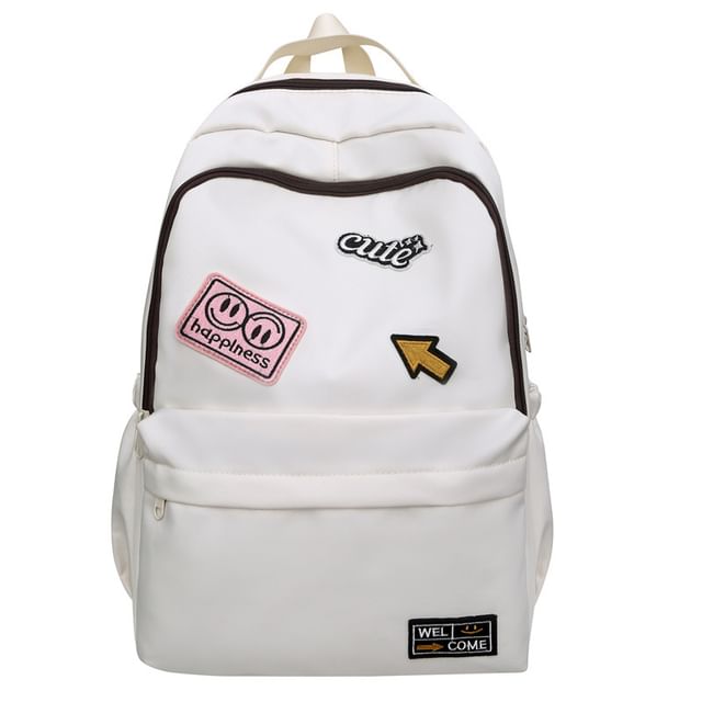 Sample Lettering Applique Nylon Laptop Backpack