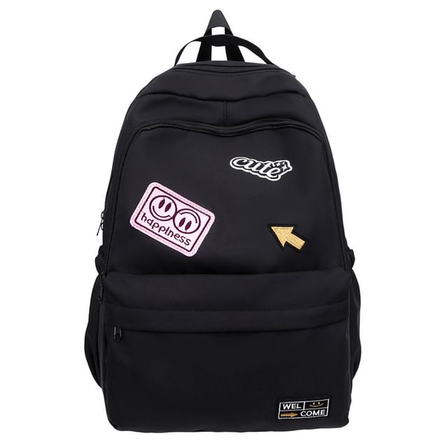 Sample Lettering Applique Nylon Laptop Backpack