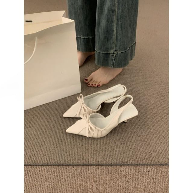SamplePointed Toe Bow Slingback Pumps