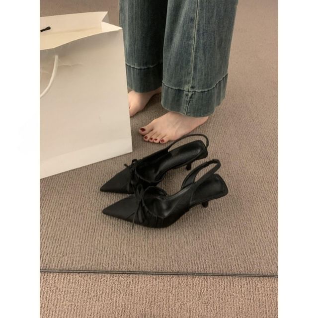 SamplePointed Toe Bow Slingback Pumps