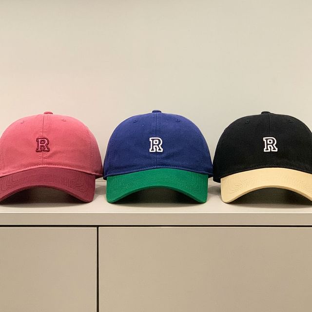 Cap Baseball Two Tone Embroidered Lettering