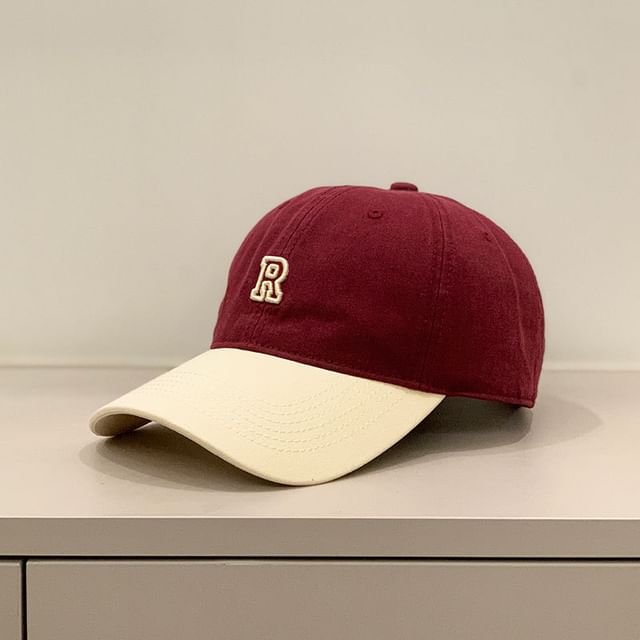 Cap Baseball Two Tone Embroidered Lettering