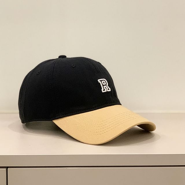 Cap Baseball Two Tone Embroidered Lettering