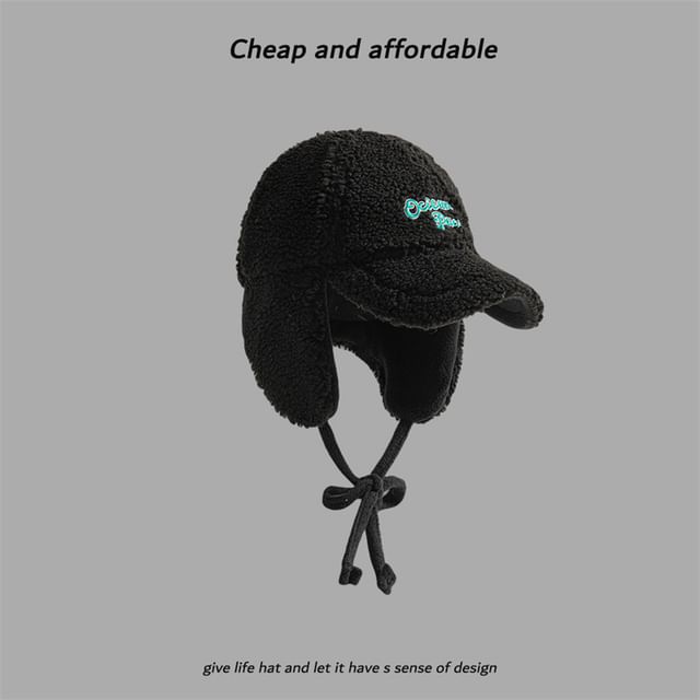 Cap Embroidered Baseball Earflap Lettering